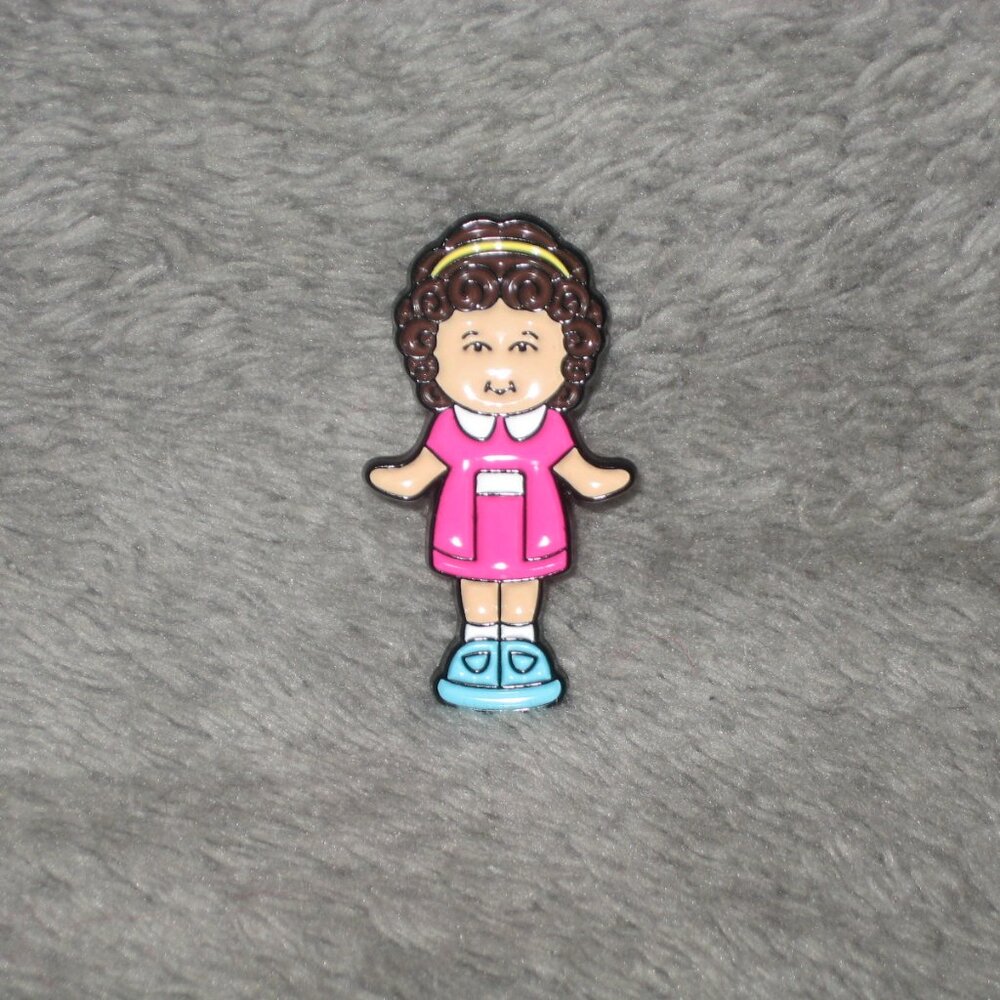 Polly Pocket Brunette Doll Metal Enamel Pin 251035A2